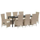 Have Spisebordssæt med pude 9 pcs Beige polyrattan