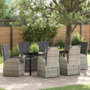 Have Spisebordssæt med pude 7 pcs Grå polyrattan