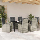 Have Spisebordssæt med pude 7 pcs Grå polyrattan