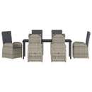 Have Spisebordssæt med pude 7 pcs Grå polyrattan
