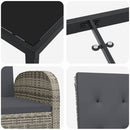 Have Spisebordssæt med pude 9 pcs Grå polyrattan