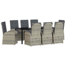 Have Spisebordssæt med pude 9 pcs Grå polyrattan