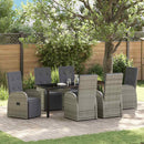 Have Spisebordssæt med pude 7 pcs Grå polyrattan
