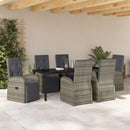 Have Spisebordssæt med pude 7 pcs Grå polyrattan