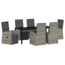 Have Spisebordssæt med pude 7 pcs Grå polyrattan