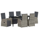 Have Spisebordssæt med pude 7 pcs Grå polyrattan