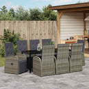 Have Spisebordssæt med pude 9 pcs Grå polyrattan