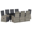Have Spisebordssæt med pude 9 pcs Grå polyrattan