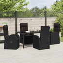 Have Spisebordssæt med pude 5 pcs Sort polyrattan