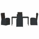 Have Spisebordssæt med pude 5 pcs Sort polyrattan