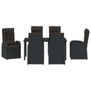 Have Spisebordssæt med pude 7 pcs Sort polyrattan