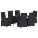 Have Spisebordssæt med pude 7 pcs Sort polyrattan