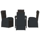 Have Spisebordssæt med pude 5 pcs Sort polyrattan