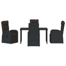 Have Spisebordssæt med pude 5 pcs Sort polyrattan