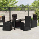 Have Spisebordssæt med pude 5 pcs Sort polyrattan