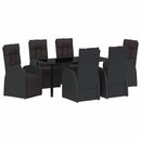 Have Spisebordssæt med pude 7 pcs Sort polyrattan