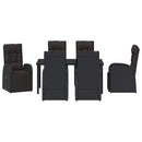 Have Spisebordssæt med pude 7 pcs Sort polyrattan