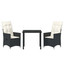 Have Spisebordssæt med pude 3 pcs Sort polyrattan