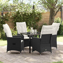 Have Spisebordssæt med pude 5 pcs Sort polyrattan