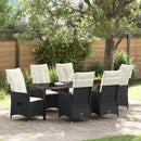 Have Spisebordssæt med pude 7 pcs Sort polyrattan