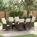 Have Spisebordssæt med pude 7 pcs Brun polyrattan