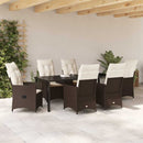 Have Spisebordssæt med pude 7 pcs Brun polyrattan