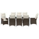 Have Spisebordssæt 9 pcs Brun polyrattan