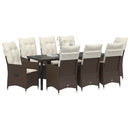 Have Spisebordssæt 9 pcs Brun polyrattan