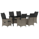 Have Spisebordssæt med pude 7 pcs Grå polyrattan