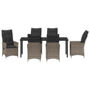 Have Spisebordssæt med pude 7 pcs Grå polyrattan