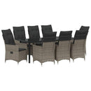 Have Spisebordssæt med pude 9 pcs Grå polyrattan