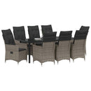 Have Spisebordssæt med pude 9 pcs Grå polyrattan