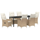 Have Spisebordssæt med pude 7 pcs Beige polyrattan