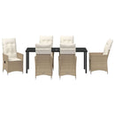 Have Spisebordssæt med pude 7 pcs Beige polyrattan