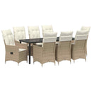 Have Spisebordssæt med pude 9 pcs Beige polyrattan