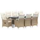 Have Spisebordssæt med pude 9 pcs Beige polyrattan