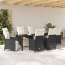 Have Spisebordssæt med pude 7 pcs Sort polyrattan
