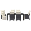 Have Spisebordssæt med pude 7 pcs Sort polyrattan