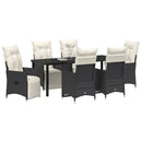 Have Spisebordssæt med pude 7 pcs Sort polyrattan