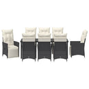 Have Spisebordssæt med pude 9 pcs Sort polyrattan