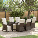 Have Spisebordssæt med pude 7 pcs Brun polyrattan