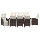 Have Spisebordssæt med pude 9 pcs Brun polyrattan
