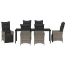 Have Spisebordssæt med pude 7 pcs Grå polyrattan
