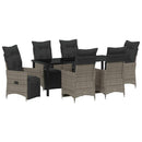 Have Spisebordssæt med pude 7 pcs Grå polyrattan