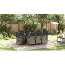 Have Spisebordssæt med pude 9 pcs Grå polyrattan
