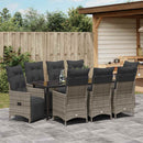 Have Spisebordssæt med pude 9 pcs Grå polyrattan