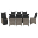 Have Spisebordssæt med pude 9 pcs Grå polyrattan