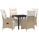 Have Spisebordssæt med pude 5 pcs Beige polyrattan