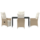 Have Spisebordssæt med pude 5 pcs Beige polyrattan