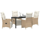 Have Spisebordssæt med pude 5 pcs Beige polyrattan